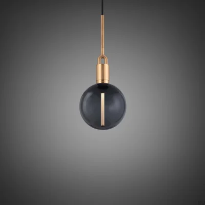 Klosz z dmuchanego szkła Globe Średni Dymiony