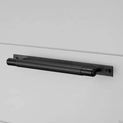 Uchwyt meblowy podłużny z podkładką Cross Plate 225 Stalowy Czarny