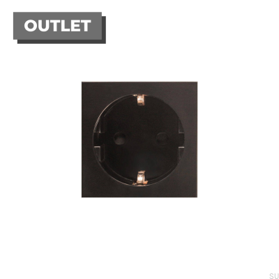 Moduł Gniazda  Euro Shuko Euro Plate Czarny Standard Brytyjski