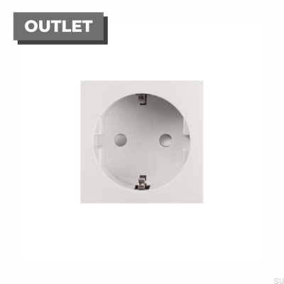 Moduł Gniazda Euro Shuko do Euro Plate Biały Standard Brytyjski