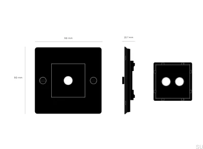 Ramka z wypełnieniem bez logotypu Plate 1G Stalowa Biała Standard Europejski