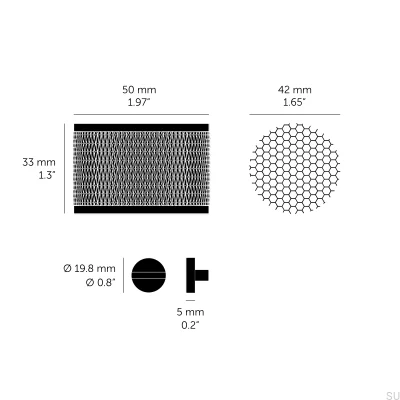 Zestaw dekoracyjny do lampy Exhaust Detail Cross Mosiężny Palony Brąz