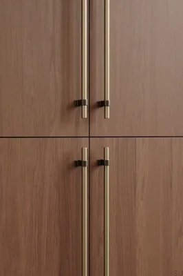 Uchwyt meblowy podłużny Bond 2x544 Aluminiowy Złoty Szczotkowany z Antycznym Brązem