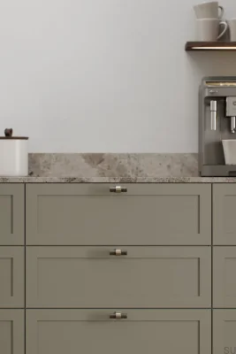 Gałka meblowa T-Bar Bond Wood 50 Drewniana Dębowa Czarna ze Złotym Szczotkowanym