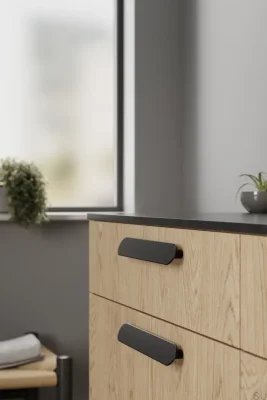 Uchwyt meblowy podłużny Miro 160 Metalowy Czarny Mat