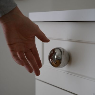 Gałka meblowa Kula 60 Stalowa Srebrna Polerowana