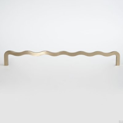 Uchwyt meblowy podłużny Fala 08 357 Mosiężny Szczotkowany