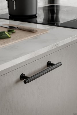 Uchwyt meblowy podłużny Villa 128 Metalowy Czarny Mat