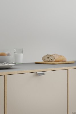 Uchwyt meblowy krawędziowy Volet 20 Aluminiowy Srebrny