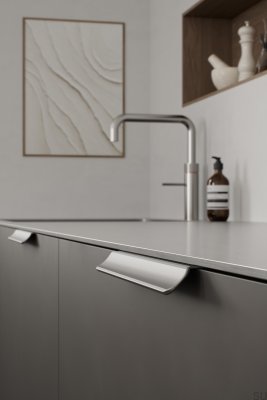 Uchwyt meblowy krawędziowy Volet 160 Aluminiowy Srebrny