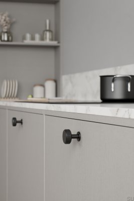 Gałka meblowa Villa Round 30 Metalowa Czarna Matowa