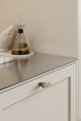 Gałka meblowa Segment 44 Drewniana Dębowa ze Stalą