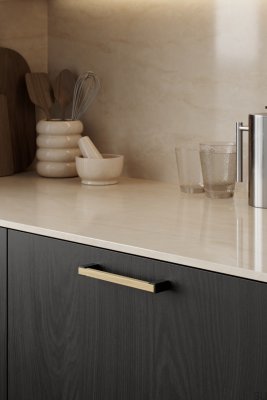 Uchwyt meblowy podłużny Segment 160 Drewniany Dębowy Z Carnym Matowym