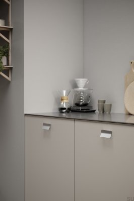 Uchwyt meblowy podłużny Leaf 64 Metalowy Srebrny