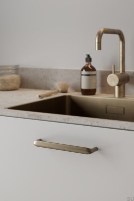 Uchwyt meblowy podłużny Cobra 160 Metalowy Złoty Szczotkowany