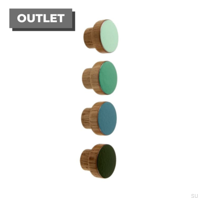 Gałka meblowa Simple 30 Drewniana Dębowa Emaliowana Zielono Szara Olej Twardy Bezbarwny Połysk