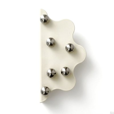 Uchwyt meblowy krawędziowy Mare 200 Stalowy Beżowy ze Srebrnymi Szczotkowanymi Kulkami