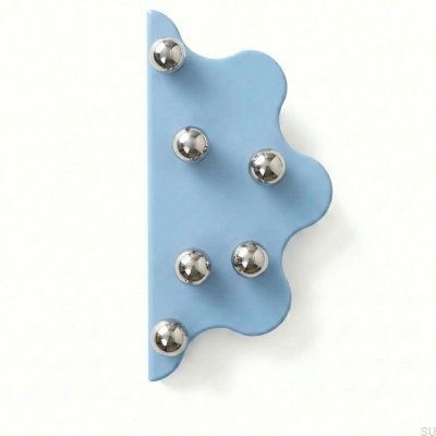 Uchwyt meblowy krawędziowy Mare 200 Stalowy Niebieski ze Srebrnymi Kulkami