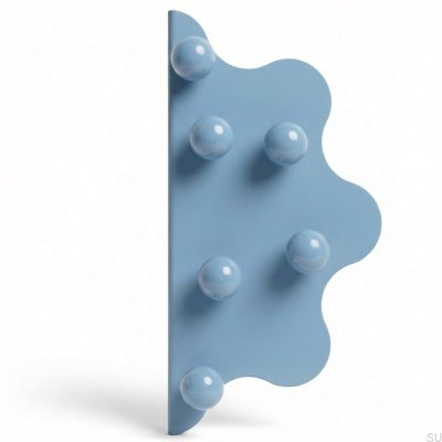 Uchwyt meblowy krawędziowy Mare 200 Stalowy Niebieski z Niebieskimi Kulkami