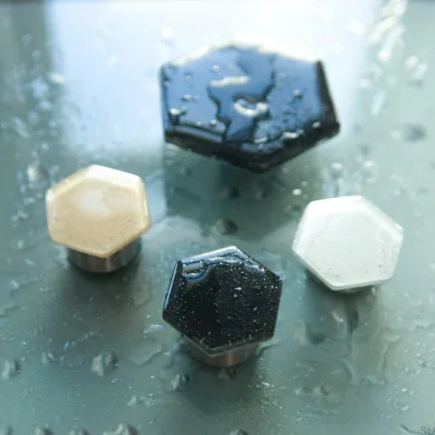 Uchwyt do kabiny prysznicowej Hexagon Szklany Beżowy