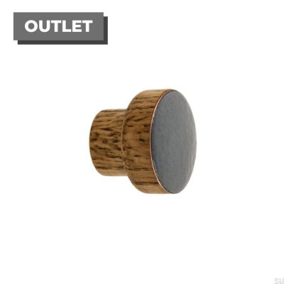 Gałka meblowa Simple Drewniana Emaliowana Ciemna Szara Olej Przyciemniający