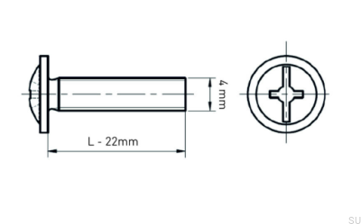 Śruba M4x22