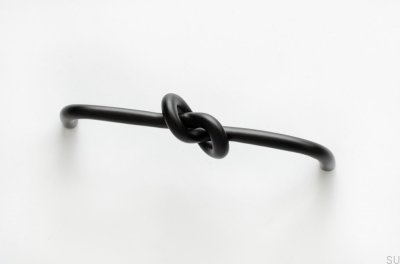 Uchwyt meblowy podłużny Knot 128 Mosiężny Czarny