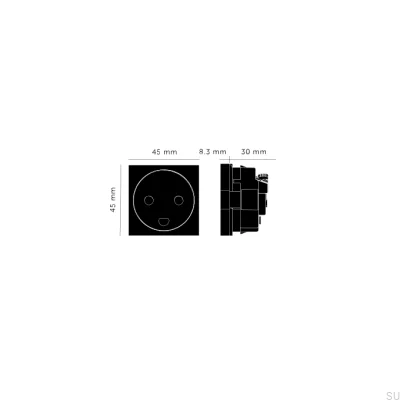 Gniazdo modułowe pojedyncze Typ K Danish 45mm Białe Standard Europejski