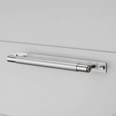 Uchwyt meblowy podłużny z podkładką Cross Plate 325 Stalowy Srebrny