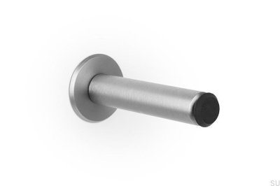 Stoper drzwiowy naścienny Fase Wall Aluminiowy Srebrny Szczotkowany