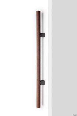 Uchwyt meblowy podłużny jednostronny Kumo Wood Big One 1056 Drewniany Orzech Włoski z Aluminium Czarnym Tytanowym