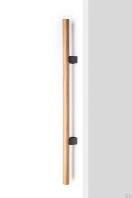 Uchwyt meblowy podłużny dwustronny Kumo Wood Big One 448 Drewniany Dębowy z Aluminium Czarnym Tytanowym