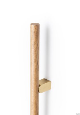 Uchwyt meblowy podłużny Kumo Wood Big One 448 Drewniany Dębowy z Mosiężnym Szczotkowanym