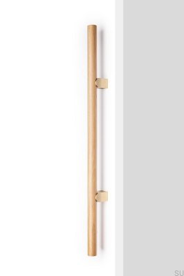 Uchwyt meblowy podłużny Kumo Wood Big One 448 Drewniany Dębowy z Mosiężnym Szczotkowanym