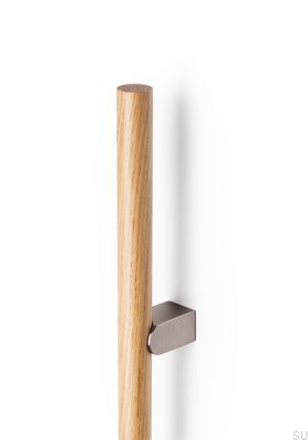 Uchwyt meblowy podłużny Kumo Wood Big 320 Drewniany Dębowy z Aluminium Srebrnym Szczotkowanym