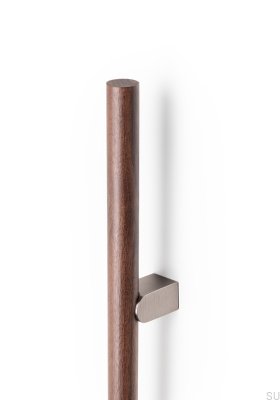 Uchwyt meblowy podłużny Kumo Wood Big 320 Drewniany Orzech Włoski z Aluminium Srebrnym Szczotkowanym
