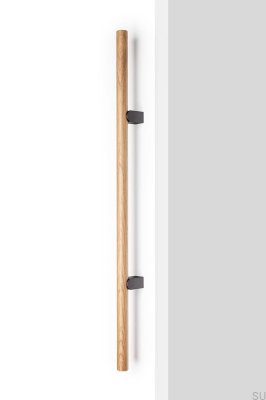 Uchwyt meblowy podłużny Kumo Wood Big 320 Drewniany Dębowy z Aluminium Czarnym Tytanowym