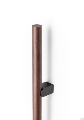 Uchwyt meblowy podłużny dwustronny  Kumo Wood Big 640 Drewniany Orzech Włoski z Aluminium Czarnym Tytanowym