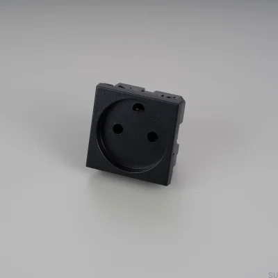 Gniazdo modułowe pojedyncze Typ K Danish 45mm Czarne Standard Europejski