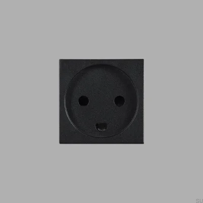 Gniazdo modułowe pojedyncze Typ K Danish 45mm Czarne Standard Europejski
