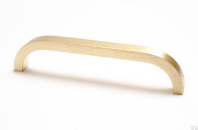 Uchwyt meblowy podłużny Slim 128 Złoty Mosiężny Szczotkowany Nielakierowany