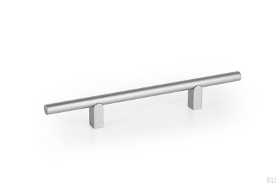 Uchwyt meblowy podłużny Kumo 128 Aluminiowy Srebrny Szczotkowany