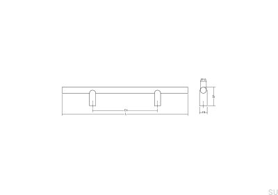 Uchwyt meblowy podłużny Kumo 128 Aluminiowy Złoty Szczotkowany Cava