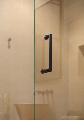Uchwyt do drzwi prysznicowych Fase 23 Aluminiowa Srebrna Szczotkowana