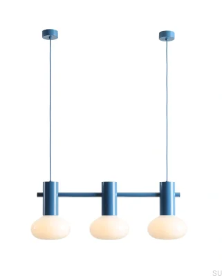 Lampa wisząca Flo 3 S Metalowa Niebieska