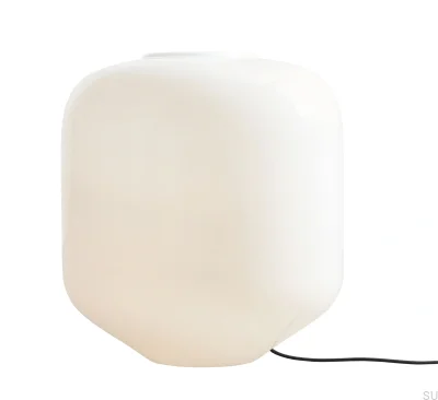 Lampa podłogowa Flask XL Szklana Mleczna z Fioletowym Przewodem