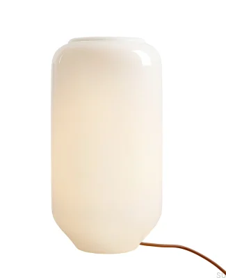 Lampka stołowa Flask M Szklana Mleczna z Terakotowym Przewodem