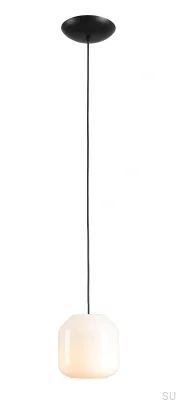 Lampa wisząca Flask S Szklana Mleczna z Fioletowym Przewodem