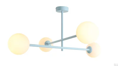 Plafon Pinne 4 Metalowy Błękitny