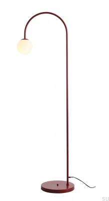 Lampa podłogowa Una Metalowa Bordowa